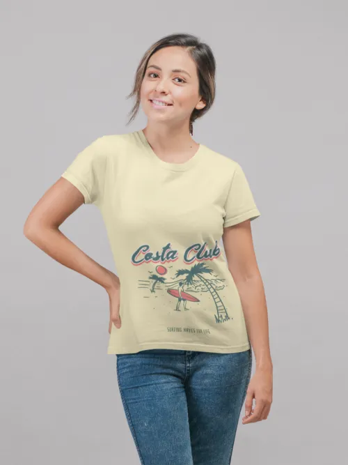Costa club | light yellow t-shirt for woman | Regular